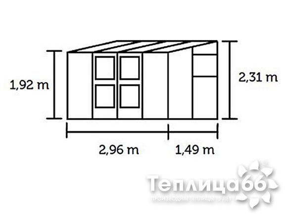 Теплица односкатная пристенная Juliana Veranda Anthracite